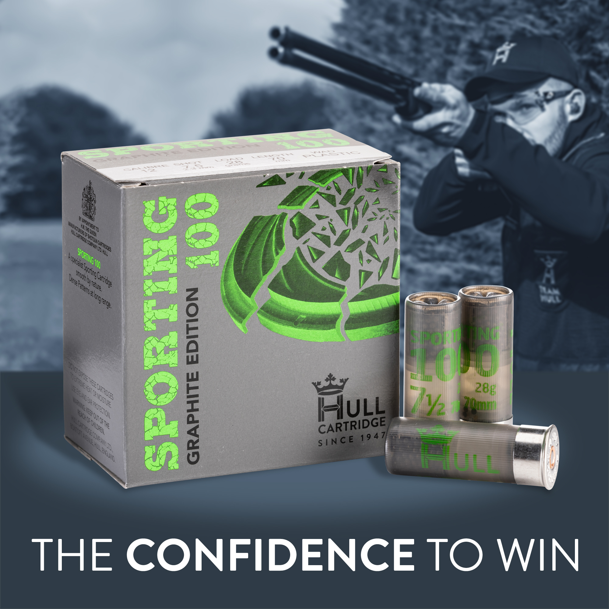 hull sporting 100 shotgun cartridges